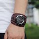 thumbnail image 2 of Vintage Black Brown Genuine Men Leather Pointer Belt Strap Punk Watch Bracelet & Bangles For Women Male Jewelry, 2 of 5