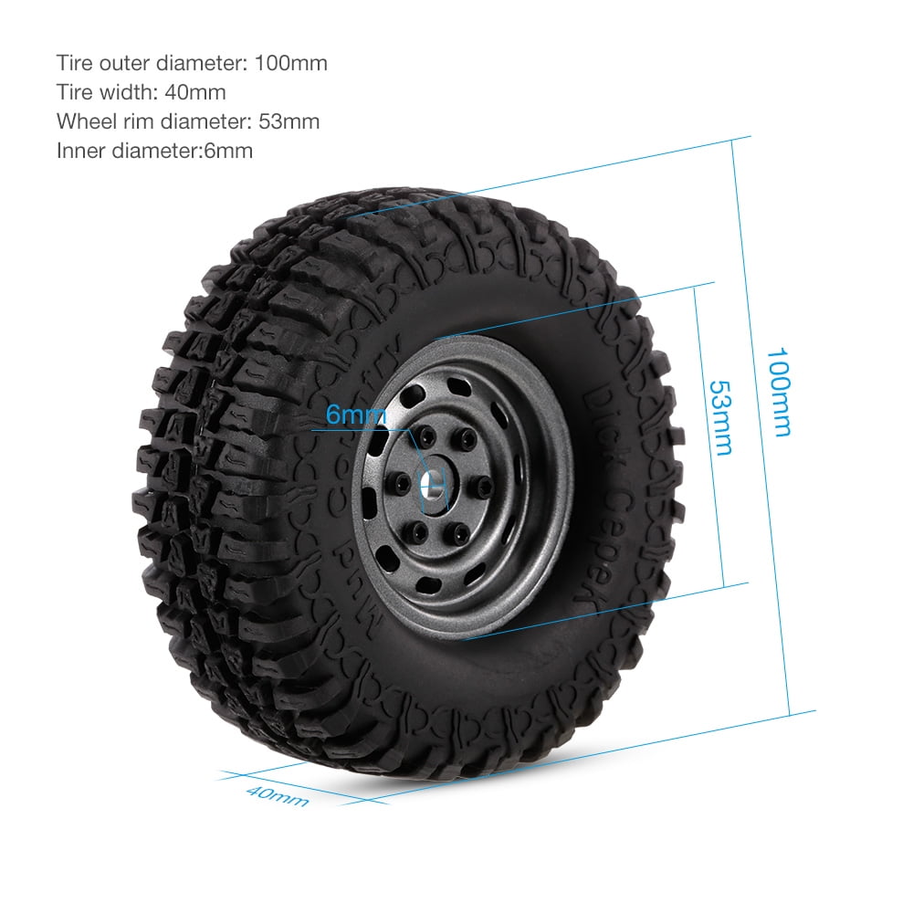 4pcs AUSTAR 3020+618GL 100mm 1.9'' Rim Rubber Tyre Tire Wheel Set for 1/10 V2U4 
