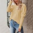thumbnail image 5 of Hinvhai Plus Size Sweater Tops On Seasonal Clearance Autumn and Winter Women's Pullover Blouse Knitting Long Sleeve Solid Tops Sweaters Khaki 4(S), 5 of 9