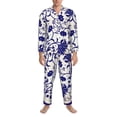 thumbnail image 3 of Goofa Blue And White Porcelain Pattern for 2-piece Loungewear Set Men’s Sleepwear Set Soft PJs Cozy loungewear Comfy Sleep Set Winter Pajamas-Large, 3 of 7