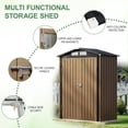 thumbnail image 4 of 5x3FT Outdoor Metal Storage Shed with Lockable Doors and Frame Floor for Garden, Backyard, Swimming Pool, Patio Utility and Tool Storage, 4 of 6