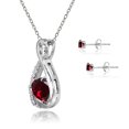 thumbnail image 2 of Sterling Silver Created Ruby & Diamond Accent Infinity Heart Pendant Necklace & Stud Earrings Jewelry Set, 2 of 4