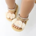 thumbnail image 2 of Luxalzxs Baby Girls Summer Sandals Non-Slip Rubber Soft Sole Flower Flats Infant First Walking Shoes Toddler Crib Shoes Newborn Loafers Flats 0-15 Months, 2 of 5