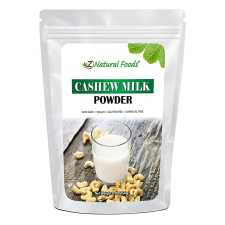 Z Natural Foods Cashew Milk Powder, Cashew Milk for Healthy Heart, Bones, and Skin, Ideal for Tea, Smoothies, and Recipes, High in Fiber, Non-GMO, Vegan, Gluten-Free, Kosher, 1 lb.
