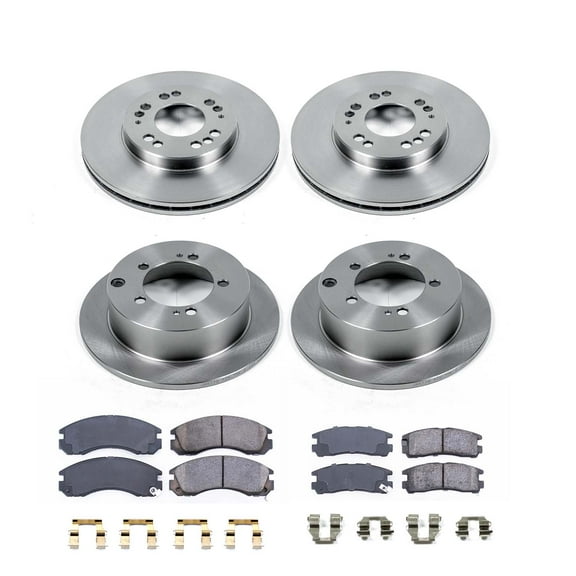 Ultimate Brakes Front and Rear Semi-Metallic Brake Pad and Rotor Kit with Hardware WM81461