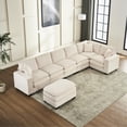 thumbnail image 2 of Soft Corduroy Sofa with Ottoman | Ideal for Home Entertainment | Offers Durable and Comfortable Seating, 2 of 6