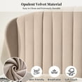 thumbnail image 3 of Zanmintaobo King Sleigh Bed Frame,54"H Scroll Wingback Headboard,Velvet Upholstery,Wooden Slats,Noise-Free,No Box Spring Needed,Easy Assembly,Taupe, 3 of 11