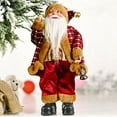 thumbnail image 4 of Christmas Sitting Santa Hand Crafted Cute Santa Claus Figurines Doll with Gift Bag and Little Bear Christmas Decoration for Home Office Table Xmas Party Ornament Gift (12 Inch), 4 of 9