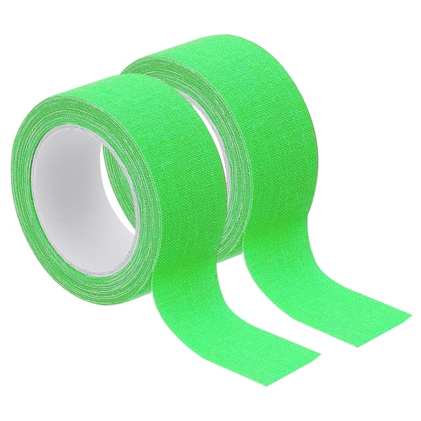 Cinta de tela gaffer neón Uxcell de 1 pulgada x 16.4 pies, 2 rollos de cinta adhesiva fluorescente para luz negra para fiestas, verde