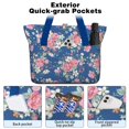 thumbnail image 2 of Tote Bag for Women - Pioneer Flower Shoulder Bag - Large Utility Work Duffle Bag with Zipper Handbag for Travel, Work, Sprots, 2 of 5