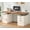 Antique White, variant on 60" Farmhouse Electric Standing Desk with Drawers for Home Office