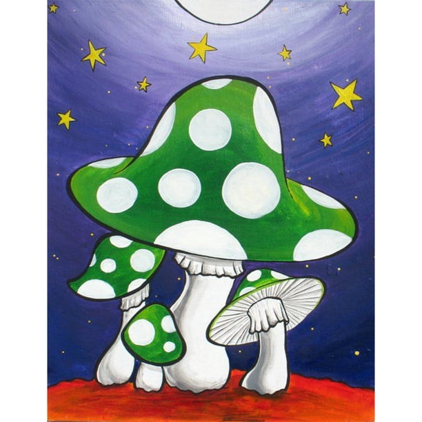 Taladro de pintura de diamante (DF4550) 5D DIY Kit de punto de cruz completo Arte de pared (Mushroom03) 30x40cm FLhrweasw Nuevo