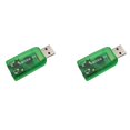 thumbnail image 1 of 2X USB Sound Card External Sound Card USB to 3.5Mm Stereo Audio Adapter for Win 7 8 Android Speaker Laptop Headset Green, 1 of 3