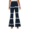 thumbnail image 4 of Ugoldhm Girls Striped Flare Pants - Elastic Waist Bell Bottom Trousers French Retro Style (5-16Y), 4 of 6