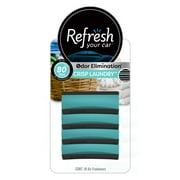 Refresh Your Car! Crisp Laundry Contour Vent Stick Car Air Freshener - 4 Count