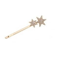 thumbnail image 2 of EeaseCA 2PCS Geometry Metal Rhinestone Star Bobby Simple Hair New Style Hair Accessories (Golden), 2 of 8