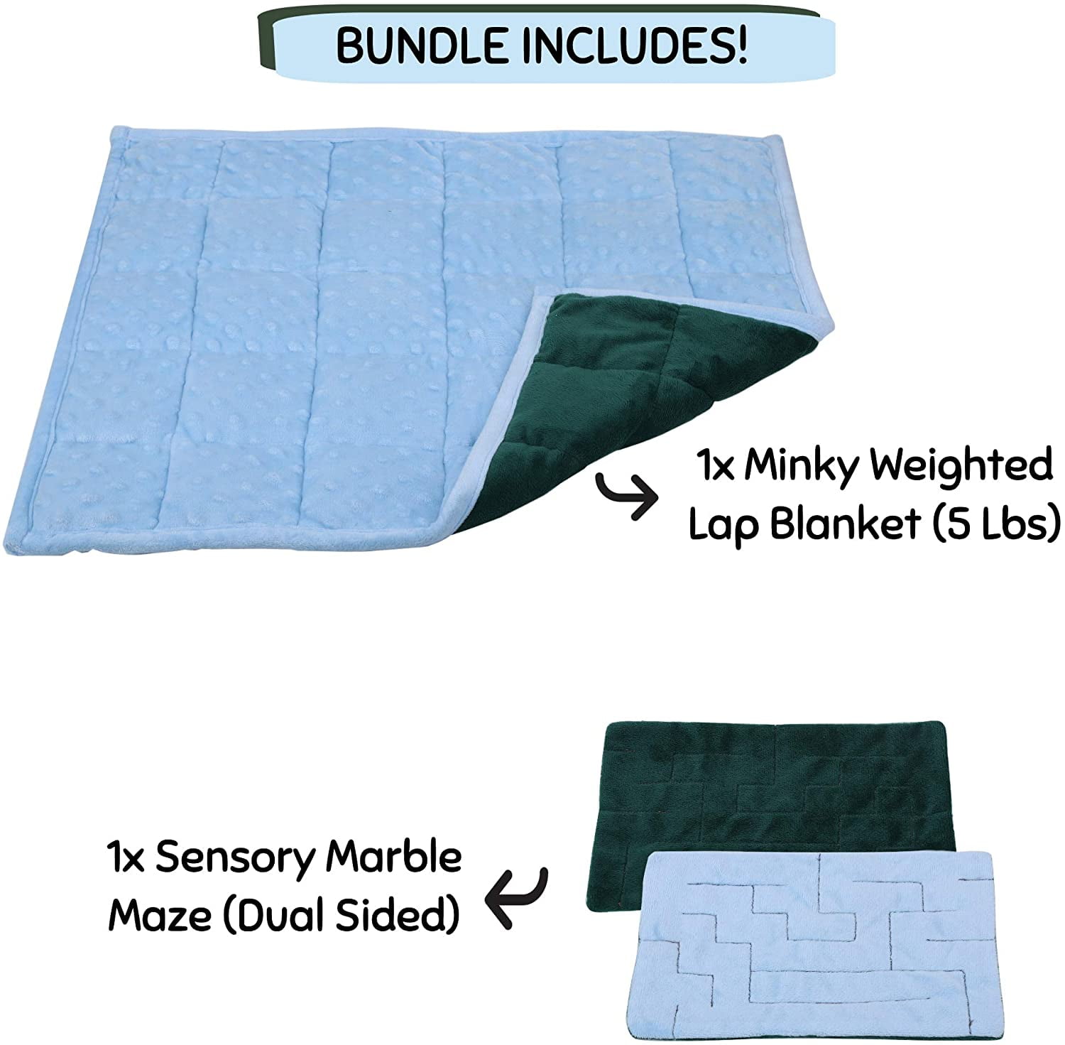 Weighted Lap Pad for Kids Blanket 5 Lbs. Bundled with Fidget Marble Maze Sensory Tools Sensory Weighted Lap Blanket Blue Green in Nepal at NPR 7646 Rating 5