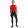 thumbnail image 1 of inlzdz Combinaison Intégrale une Pièce pour Homme, Justaucorps, Fermeture Éclair au Dos, Sans Manches, Extensible, Rouge, G, 1 of 7