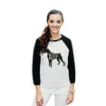 thumbnail image 2 of Thread Tank Boxer Dog Silhouette Unisex 3/4 Sleeves Baseball Raglan White Black X-Large, 2 of 4