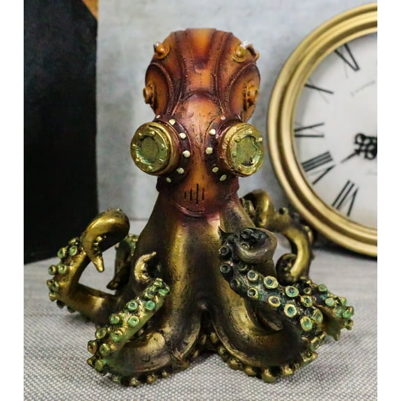 Ebros Steampunk Giant Kraken Octopus Marauder Statue 5.5"Tall Deep Sea Military