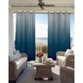 thumbnail image 4 of Navy Blue Ombre Blackout Curtains, Light Blocking Print Window Curtains, Contemporary Gradient Abstract Art Thermal Insulated Window Drapes for Living Room Kitchen Cafe 2 Panels, 84"W x 63"L, 4 of 9