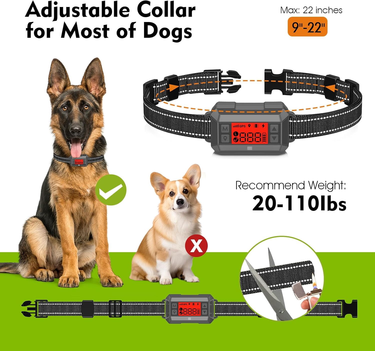 GPS Wireless Dog Fence System – CICPAP 33–999 Yards Rechargeable Electric Dog Boundary Collar, Smart Perimeter Containment System for Medium & Large Dogs, Waterproof for Outdoor Use