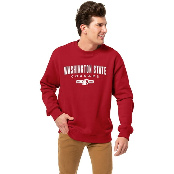 Men's League Collegiate Wear Crimson Washington State Cougars Essentials 2.0 Fleece Pullover Sweatshirt