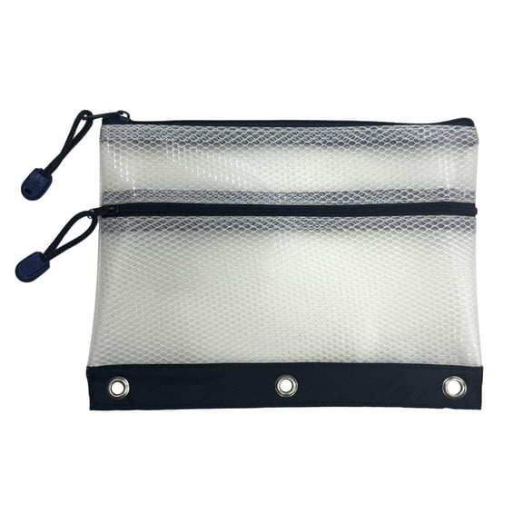 Pen+Gear 2-Zip Silicone Binder Pouch, Navy