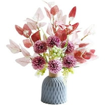 Artificial Flowers Faux Hydrangea Flowers Fake Flowers Artificial Chrysanthemum Silk Flowers Chrysanthemum Ball for Christmas Wedding Home Garden Decor,Purple,Topboutique (Vase NOT Including)