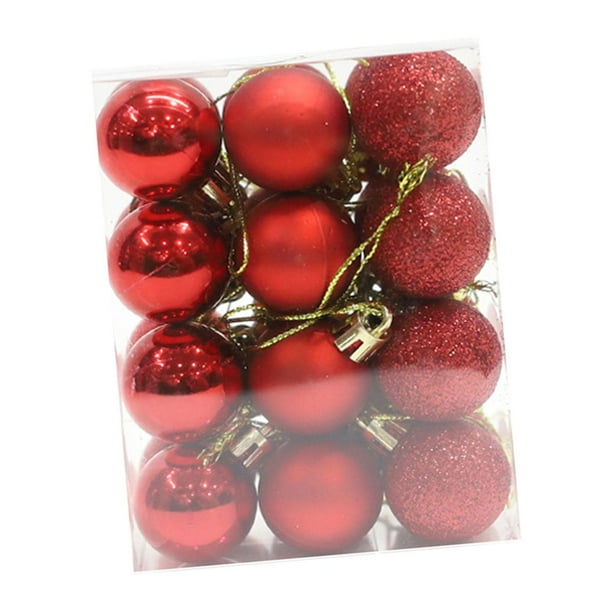 24 bolas colgantes para árbol de Navidad, adornos decorativos para árbol de Navidad Rojo