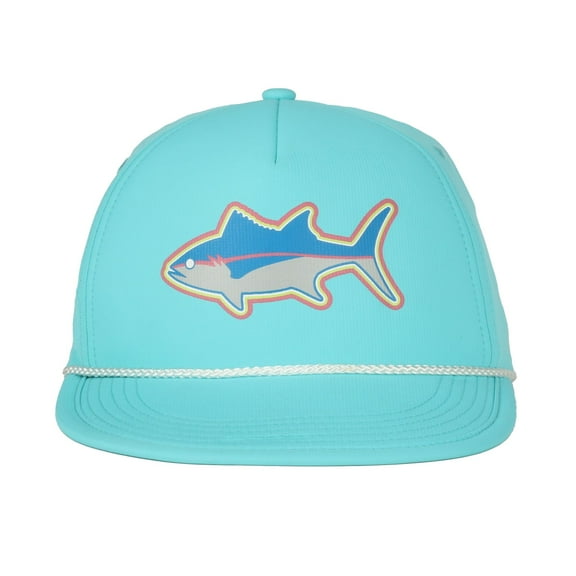 Outdoor Cap Fishing Hat, Floatable Brim, Shark Screenprinted Design, Adult One Size Fits Most