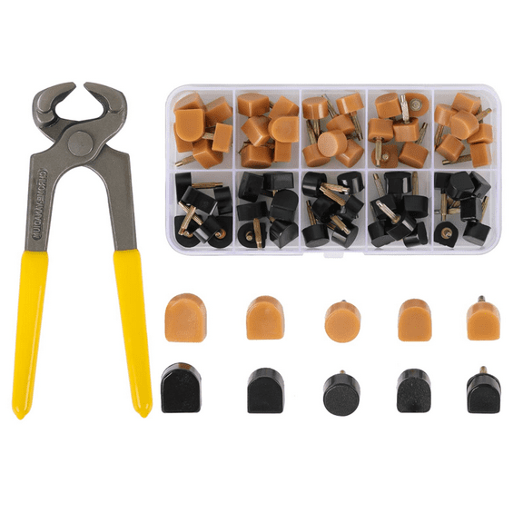 20 Pairs Women's High Heel Shoes Replacement Tips Pin, Round and Square Heel Repair Caps with 6" Heel Pliers for Repairing Shoes