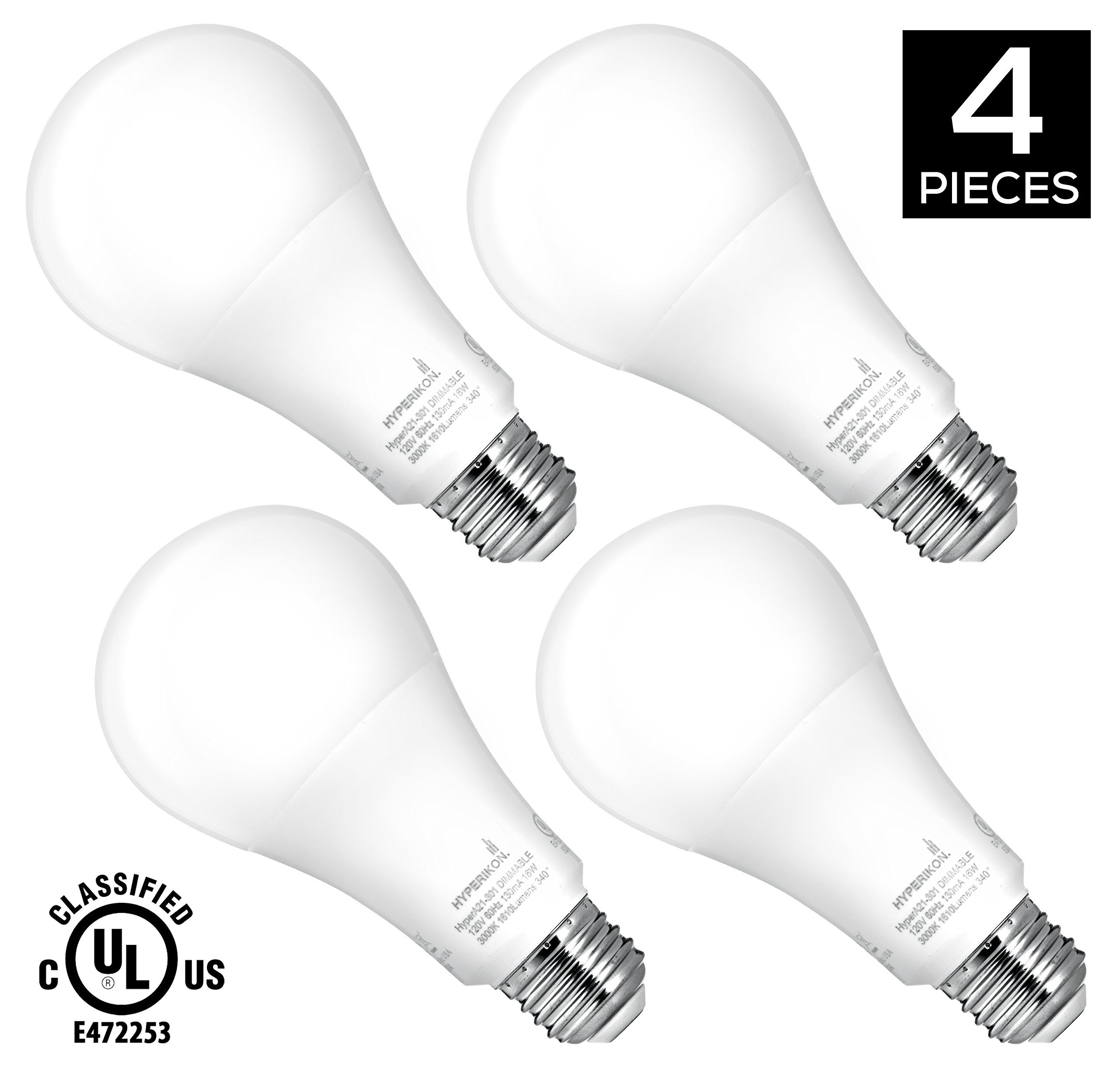 LED A19/A21 Bulb, Hyperikon, 16Watt (100Watt Equivalent), 1580 Lumens
