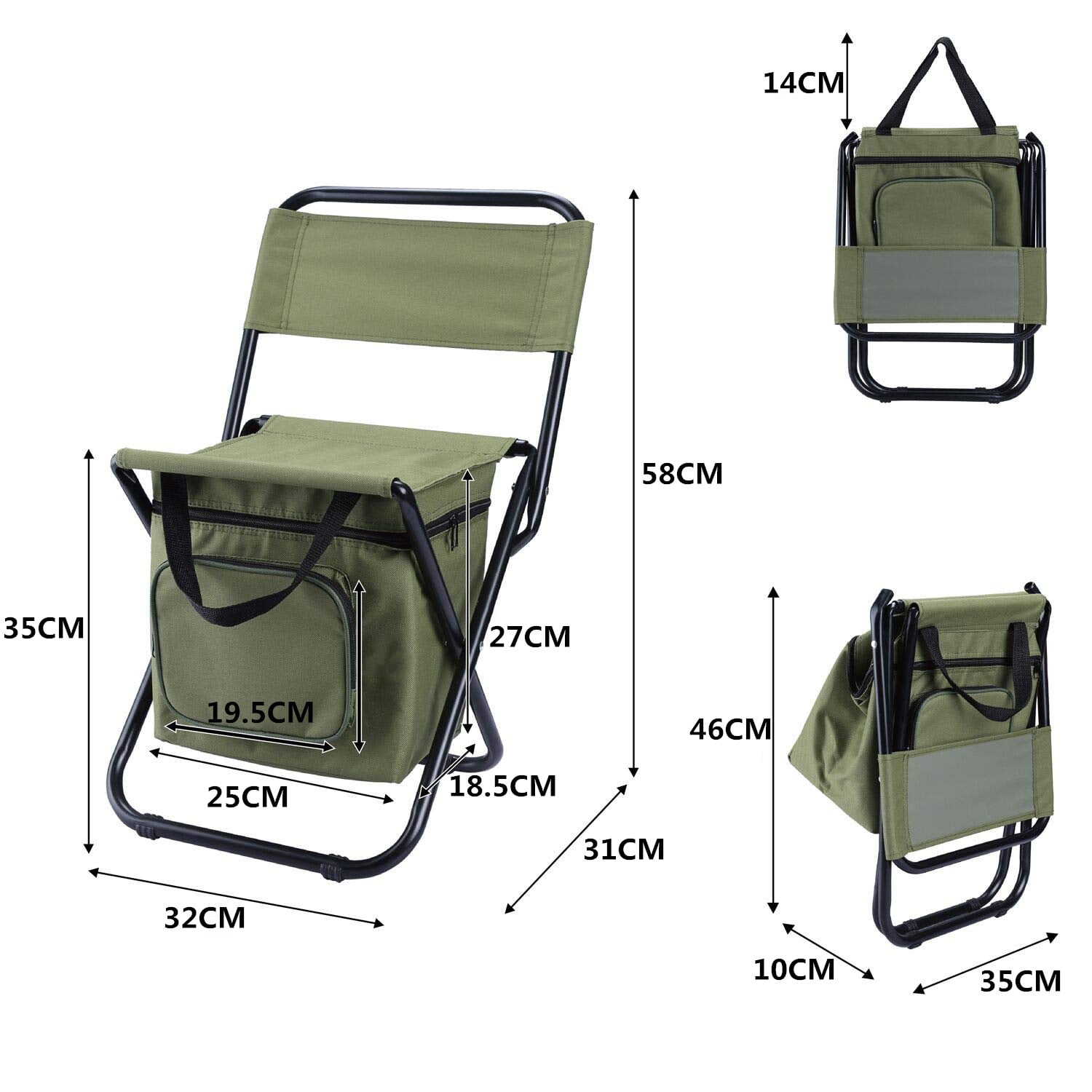 Fishing Chair Folding Chair Portable Effective Stainless Steel Strong Load-bearing Camping