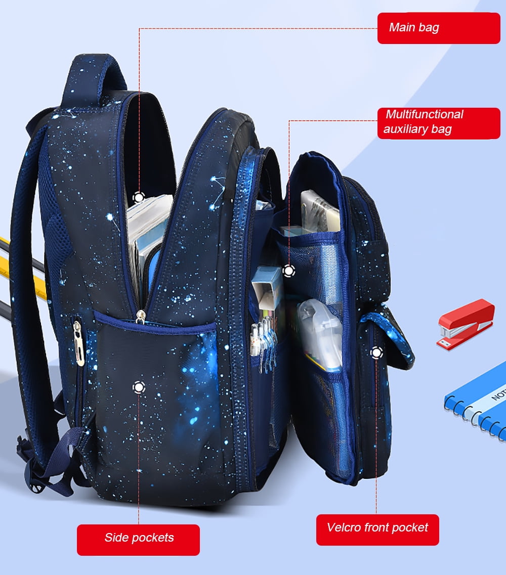 Lvelia School Bags for Boys Kids,Lightweight Waterproof Large Capacity School Backpacks,Shoulder Chlidren Schoolbag Student Bookbag Blue