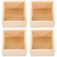 thumbnail image 1 of 4Pcs Wooden Boxes Lidless Wooden Boxes Tabletop Wood Boxes Small Square Wooden Boxes, 1 of 9