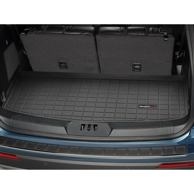 Fits 2020-2024 Ford Explorer Weathertech Cargo Area Liner 401305 Direct Fit; Raised Edges; Black; Thermoplastic Elastomer TPE Injection Molded Material; Non-Skid