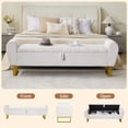 thumbnail image 4 of Hobooment 67" Large Upholstered Teddy Storage Ottoman Bench, End of Bed Storage Bench with Rolled Arms for Bedroom,Beige, 4 of 8