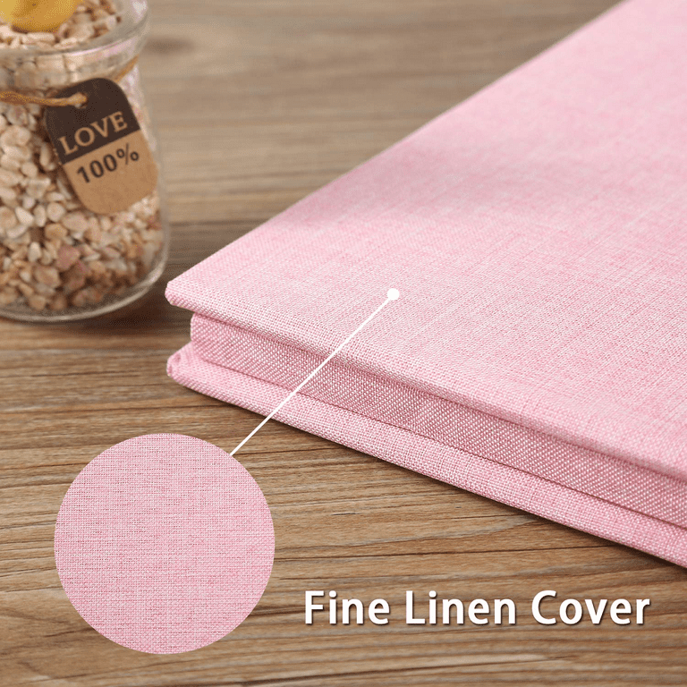 Vienrose Large Photo Album Self Adhesive for 4x6 8x10 10x12 Pictures Linen Scrapbook Album DIY 40 Blank Pages with A Metallic Pen