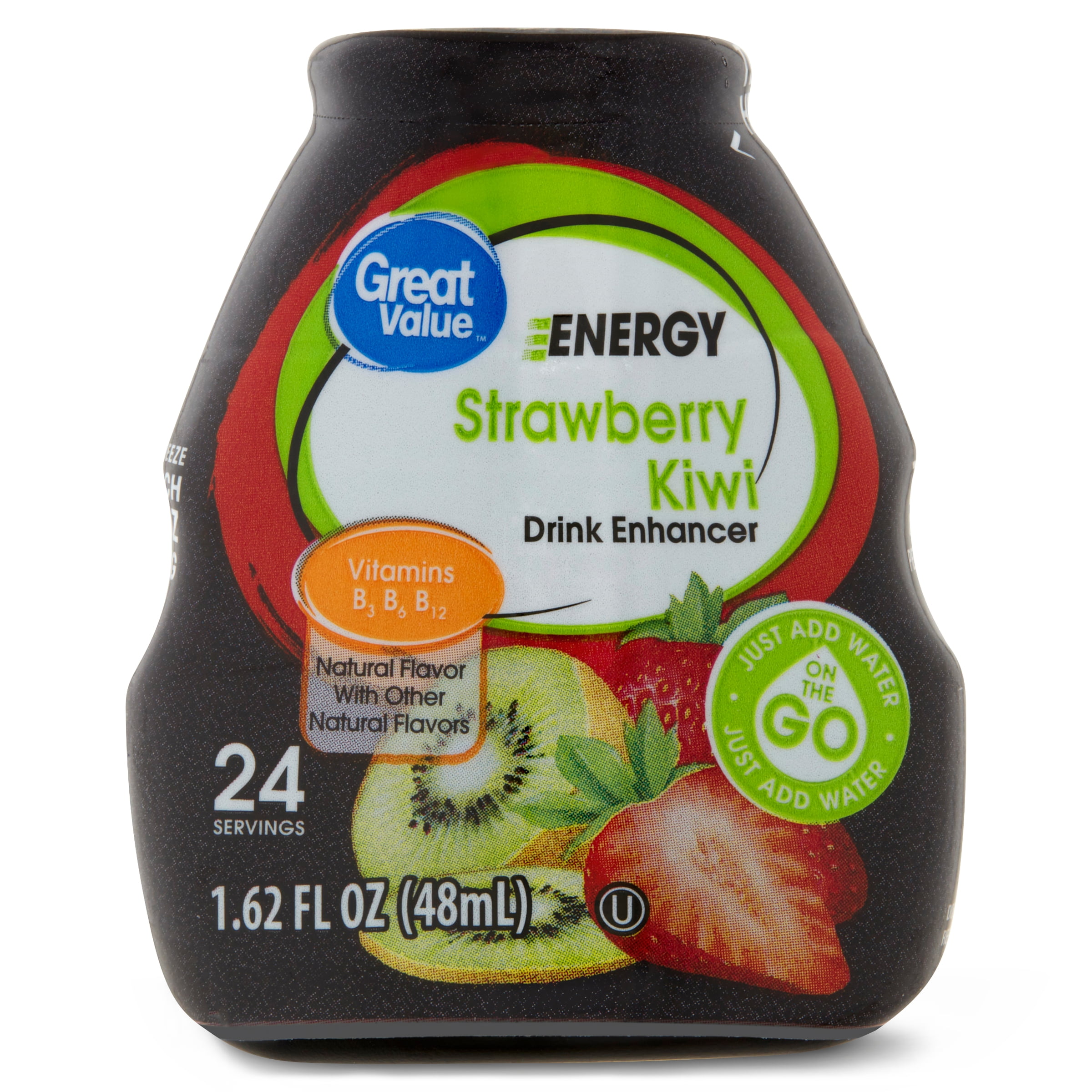 Great Value Energy Liquid Drink Enhancer, Strawberry Kiwi, 1.62 Fl Oz