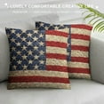thumbnail image 3 of JEUXUS  Vintage American Flag Pillow Covers Star with Stripe Decorative Throw Pillow Cover US Flag Cushion Cover  for Sofa (MGB14), 3 of 5