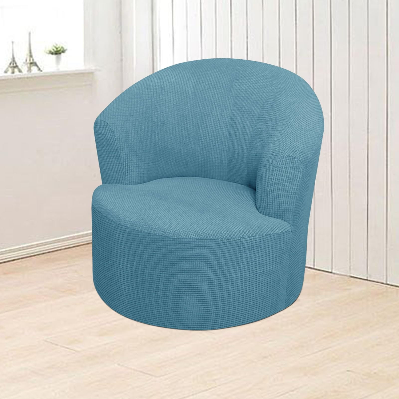Round Club Swivel Barrel Chair Cover Modern Accent Round Club Armchair Slipcover Soft Stretch Chair Covers for Living Room,Barrel Chair Cover,Stretch Swivel Chair Slipcover Soft Barrel Sofa Cover