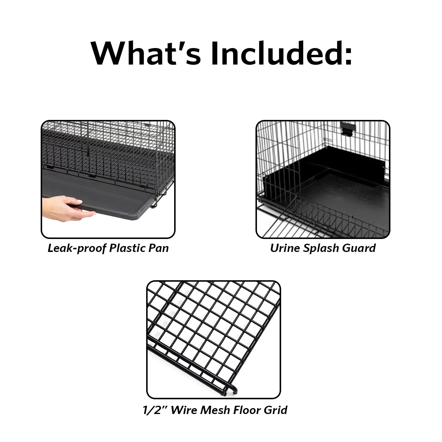 Includes 1//2 inch hygienic floor grid /& Top Front Door Access MidWest Folding Metal Rabbit Cage