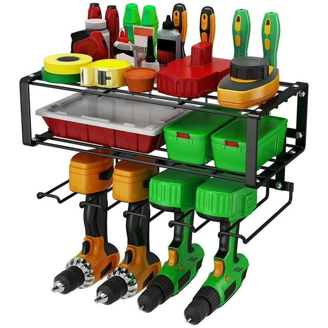Organisateur d'Outils Électriques Support de Rangement pour Perceuse Électrique Montage Mural Organisateurs d'Outils de Garage Support d'Outils Robuste Limite de Poids 130 Lb Convient au Garage Atelier à Domicile
