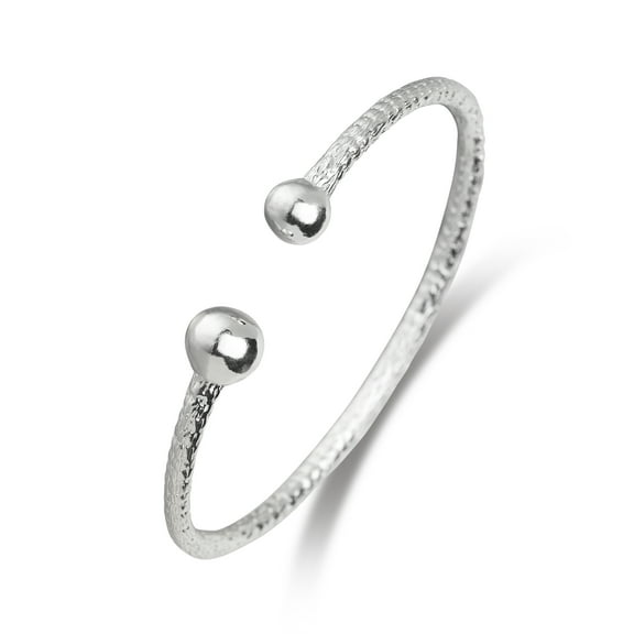 Better Jewelry .925 Sterling Silver Asymmetric Balls Bangles (1 Piece)