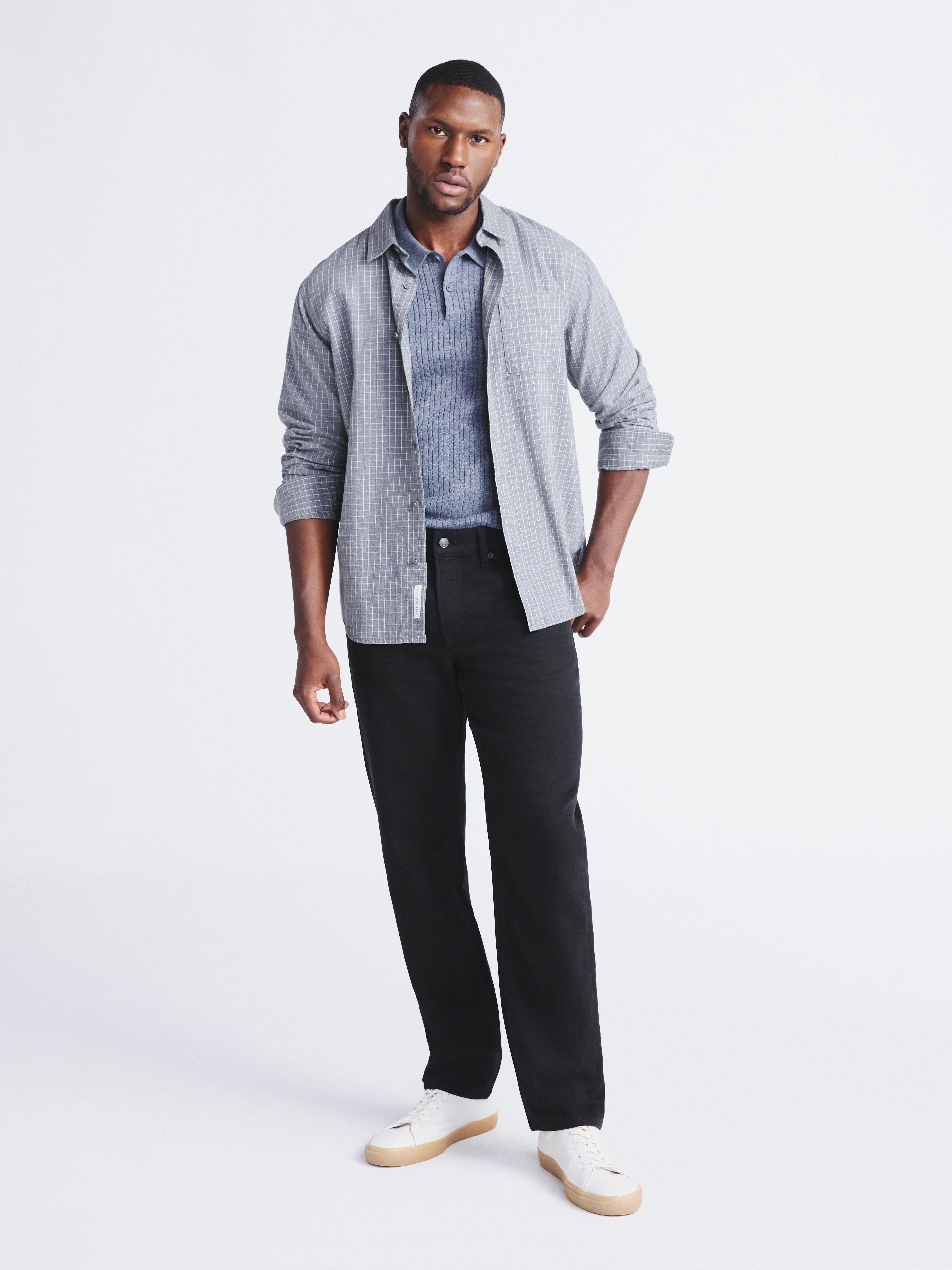 Free Assembly Men's Cable Knit Polo Sweater with Short Sleeves, Sizes S-3XL