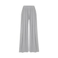 thumbnail image 5 of FAIWAD Womens Elastic High Waisted Palazzo Pants Casual Wide Straight Leg Solid Color Trousers with Pocket, 5 of 5