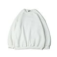 thumbnail image 2 of Miluxas Men's Crewneck Sweatshirt Thick Loose fit Soft Basic Pullover Sweatshirt White 10(XL), 2 of 3