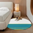 thumbnail image 2 of Modern Teal Gold Round Area Rug 8Ft Washable Large Circle Rugs for Living Room Dorm, Minimalist Geometric Yellow Striped Non-Slip Carpet Floor Mats Indoor Outdoor Carpet Runner Aesthetic Home Decor, 2 of 8