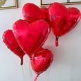 thumbnail image 2 of Miami Flower Store 3 or 5 Red Metallic Foil Heart Shaped Balloons - 5 Balloons, 2 of 2
